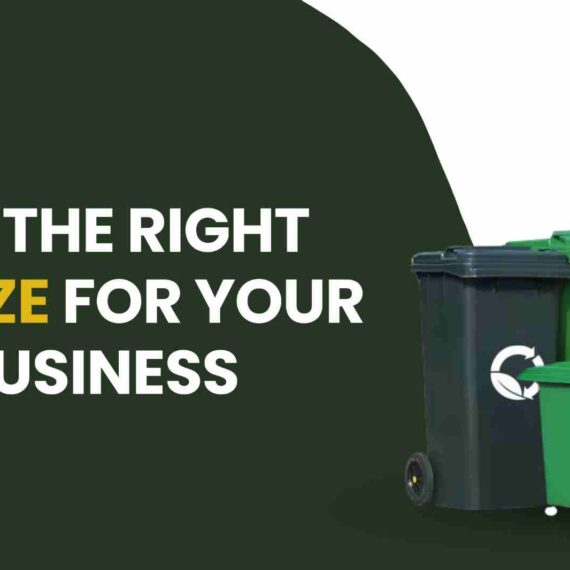 Banner image showing colorful MGB bins in different sizes with text 'Choosing the Right MGB Bin Size for Your Home or Business' and A.H.R Group logo on a dark green background
