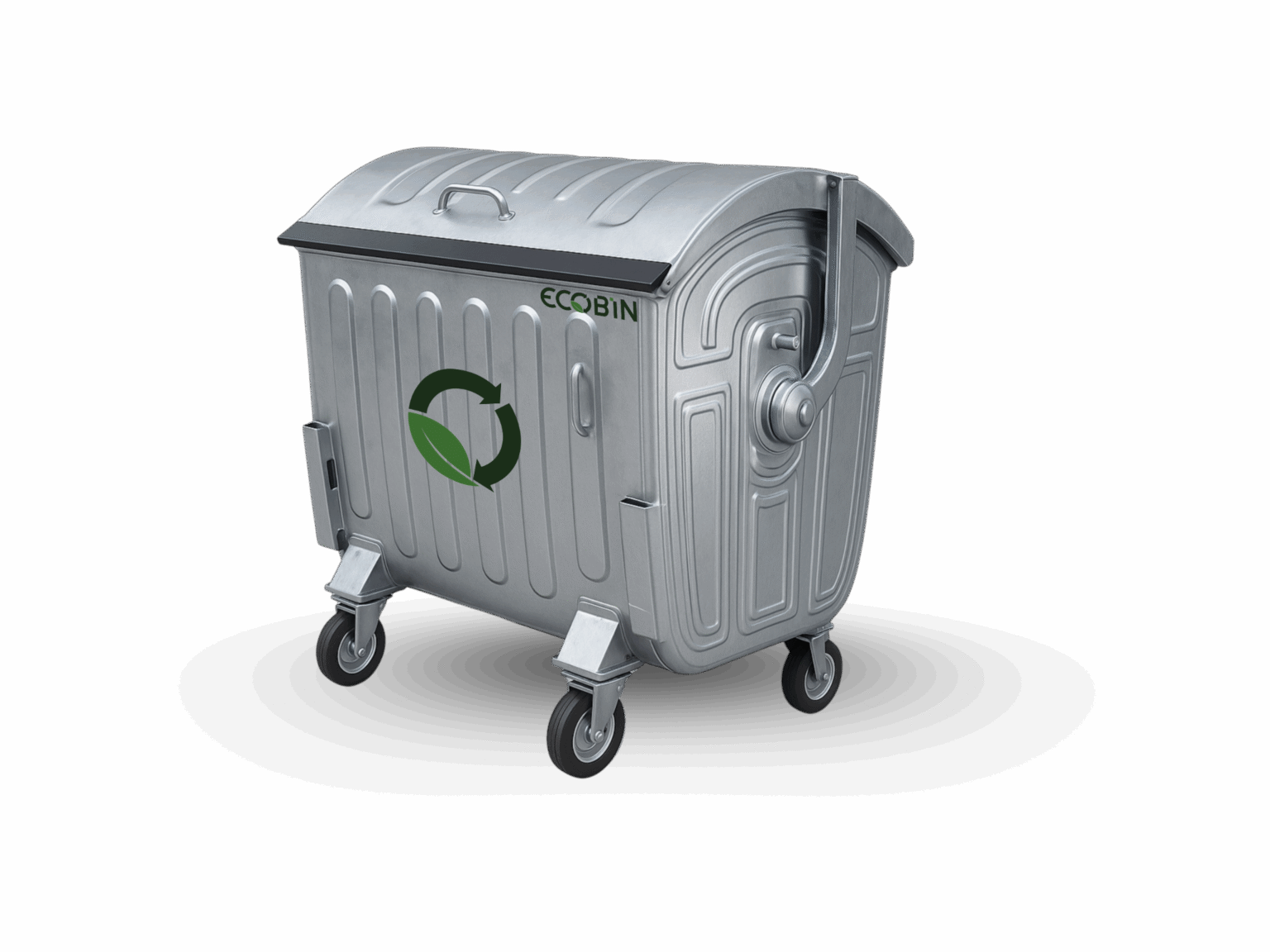 Hot-Dip Galvanized Steel Garbage Trolley – 1100 Liter