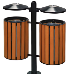 Twin Pole-Mounted Bins with Canopies