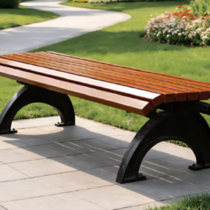 AHR-BT-09 Backless Cast-Leg Bench Timber Benches
